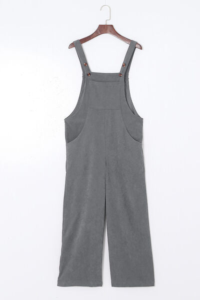 Pocketed Wide Leg Overall